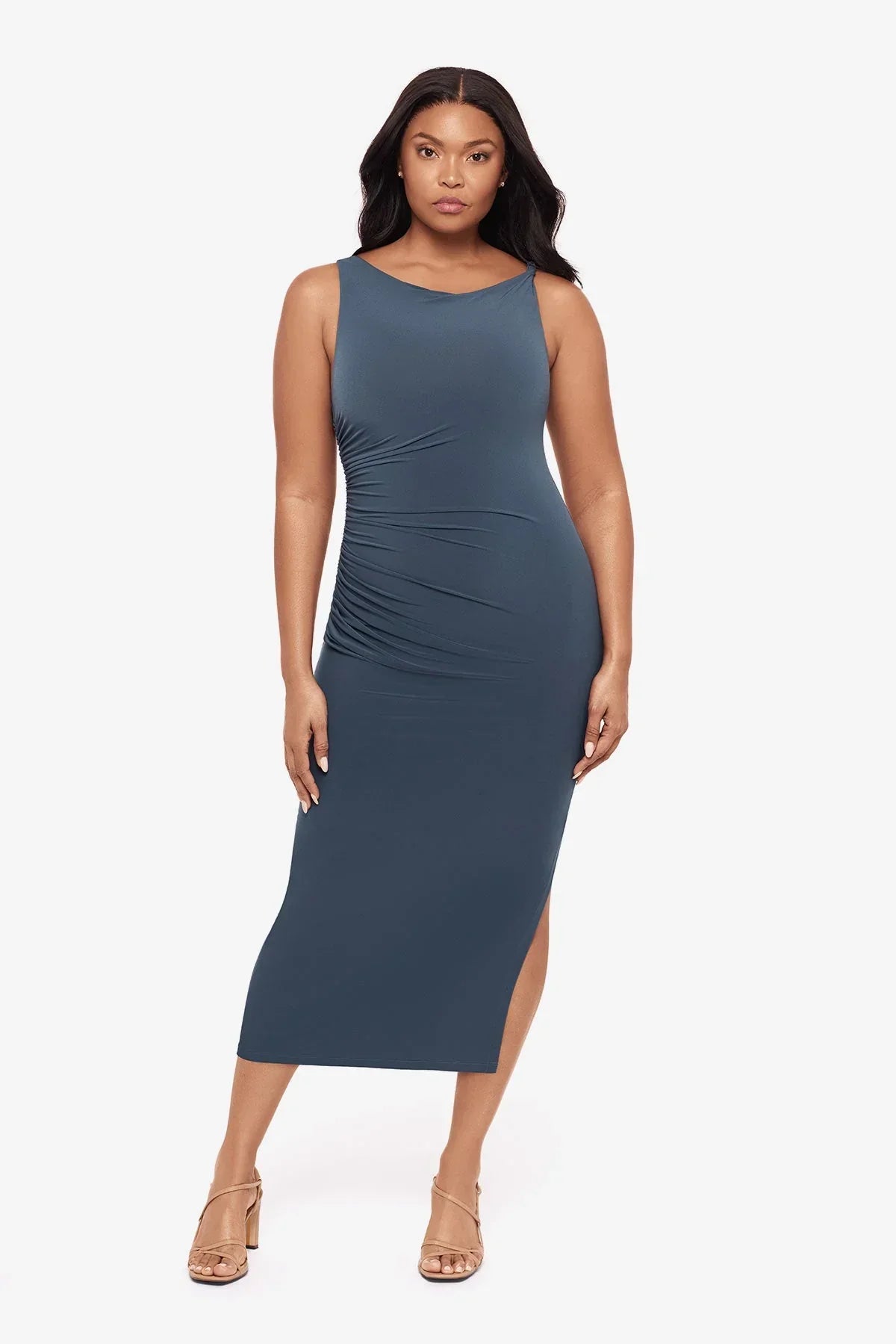 Maxi Shaping Dress in Slate Grey