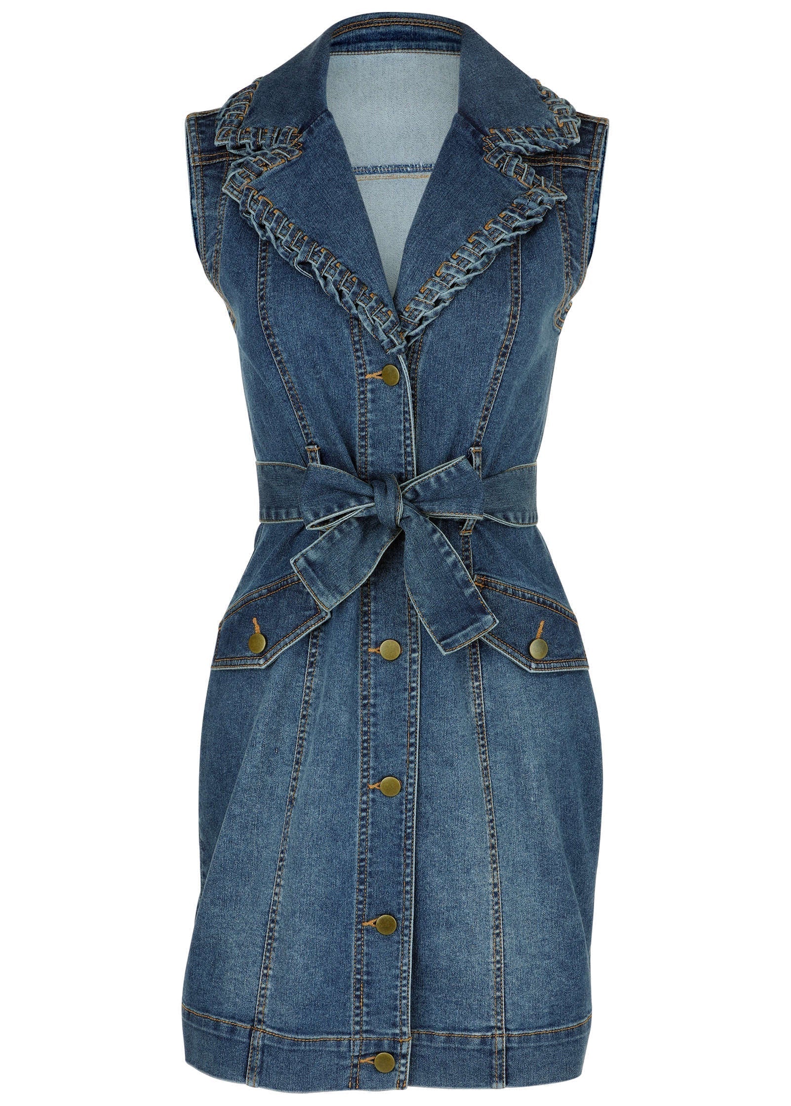 Whip Stitch Denim Mini Medium Wash