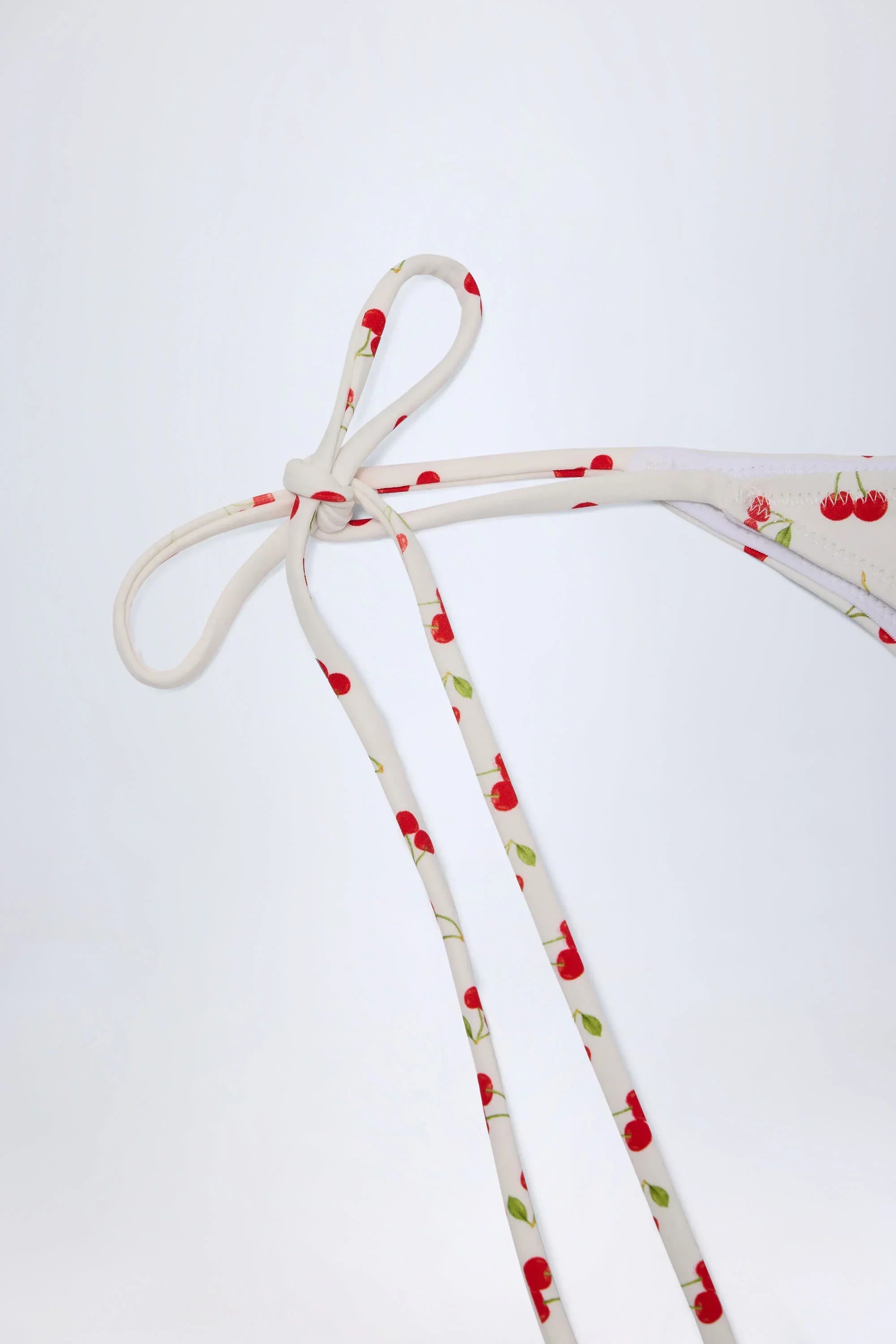 Side Tie Cheeky Bikini Bottoms in Cherry Print