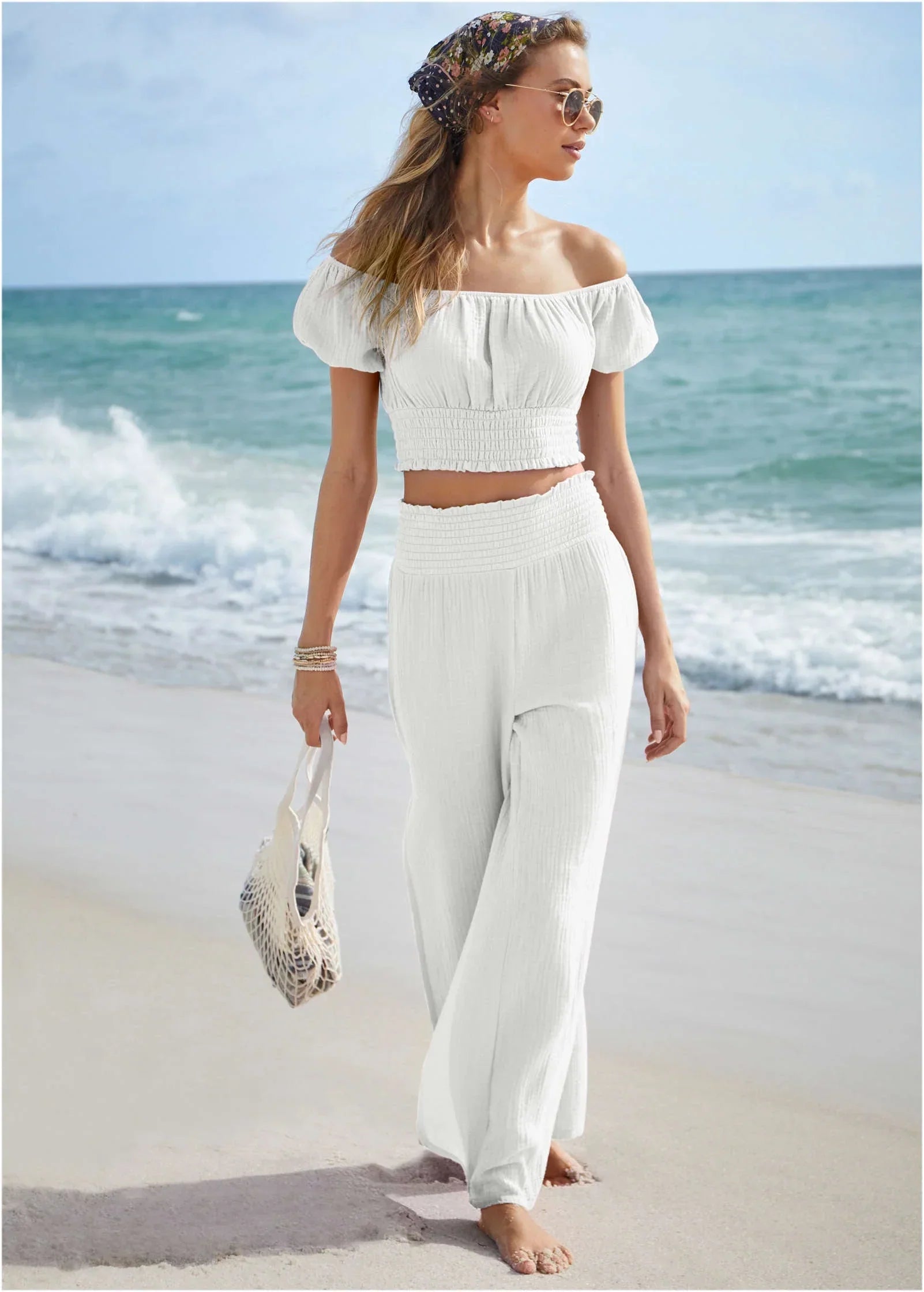 Off The Shoulder Cover Up White