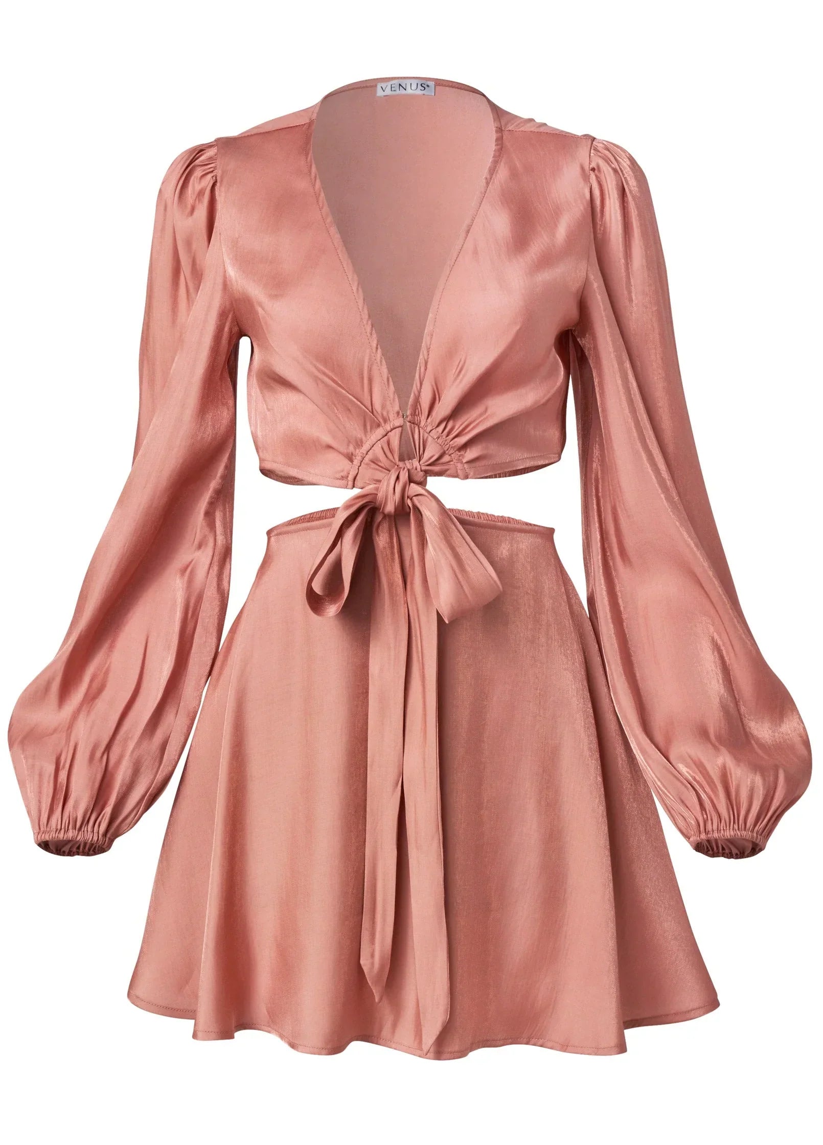 Side Cutout Romper Rose