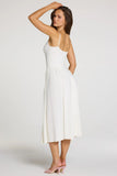 Modal Lace Trim Midaxi Dress in White