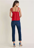 Cowl Neck Tank Red