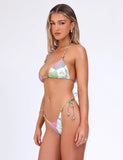 FINLEA BIKINI TOP GREEN FLORAL STRIPE