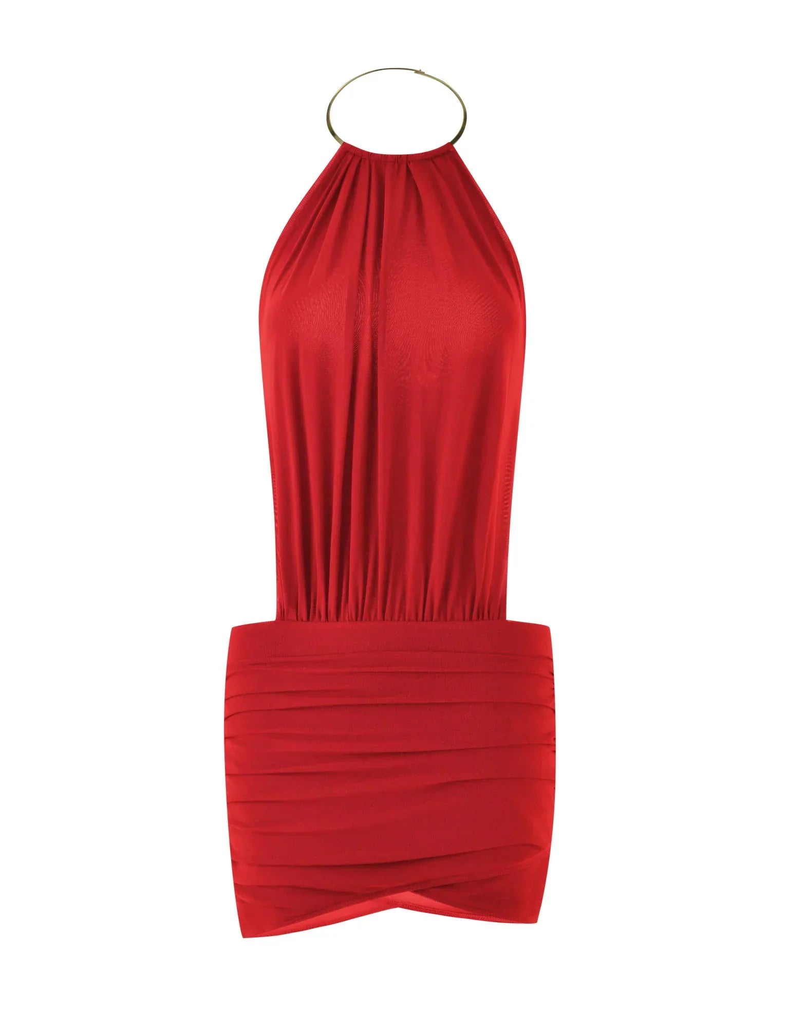 EVANNA MINI DRESS DEEP RED