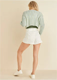 Marled Crop Cardigan Multi Color