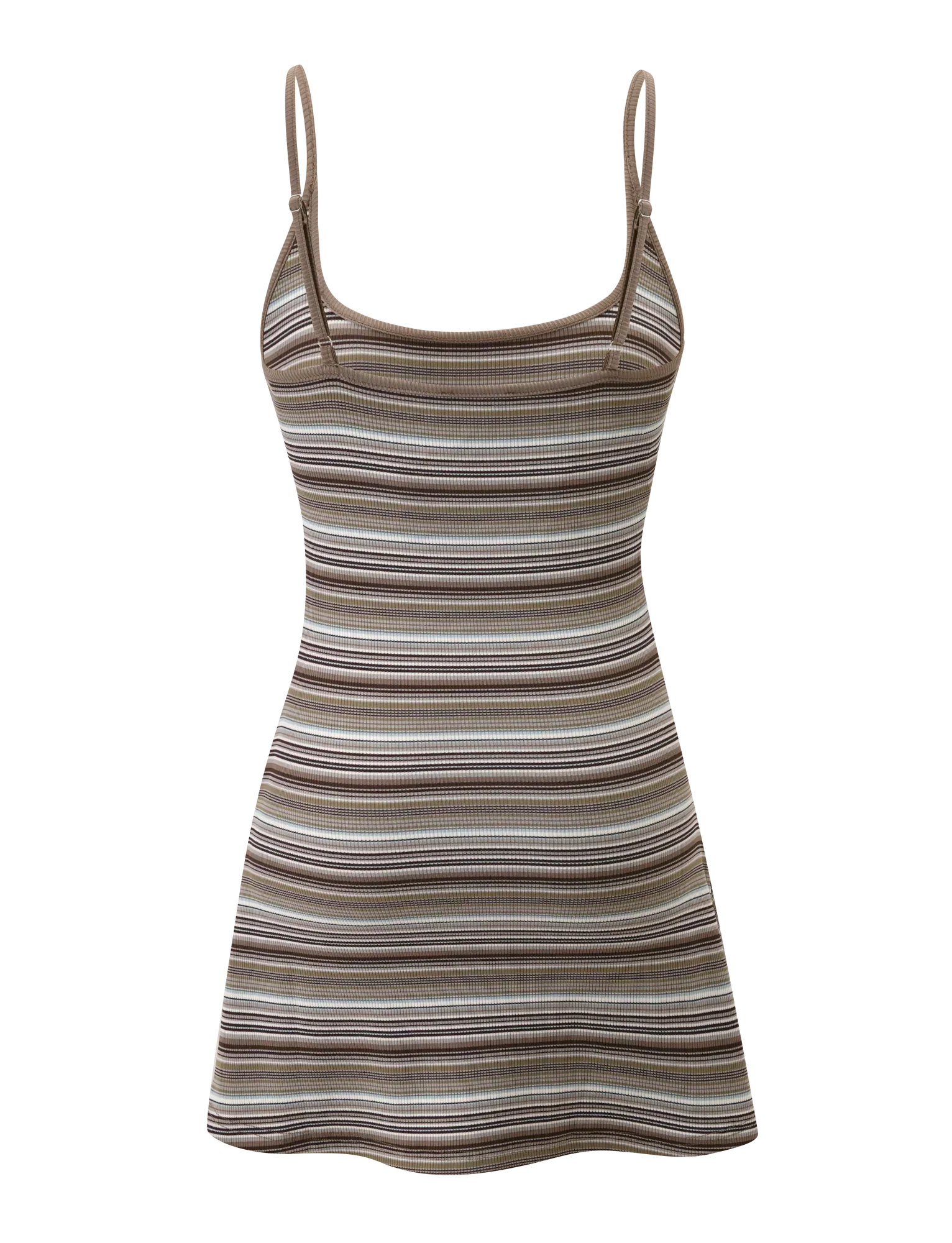 CELESTE MINI DRESS BROWN MULTISTRIPE