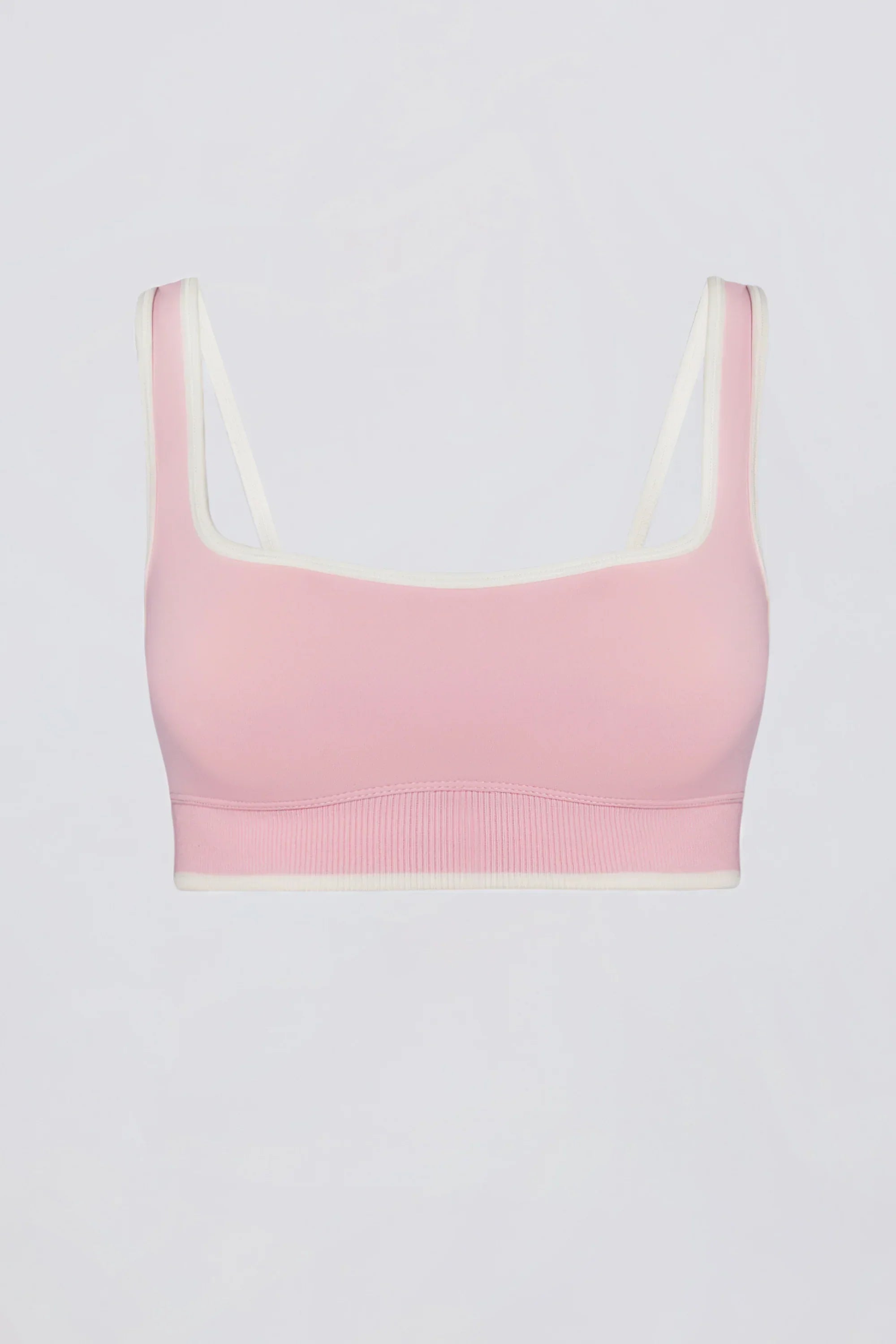 Soft Active Contrast Sports Bra in Powder Pink
