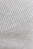 Chunky Knit Foldover Kick Flare Trousers in Grey Marl