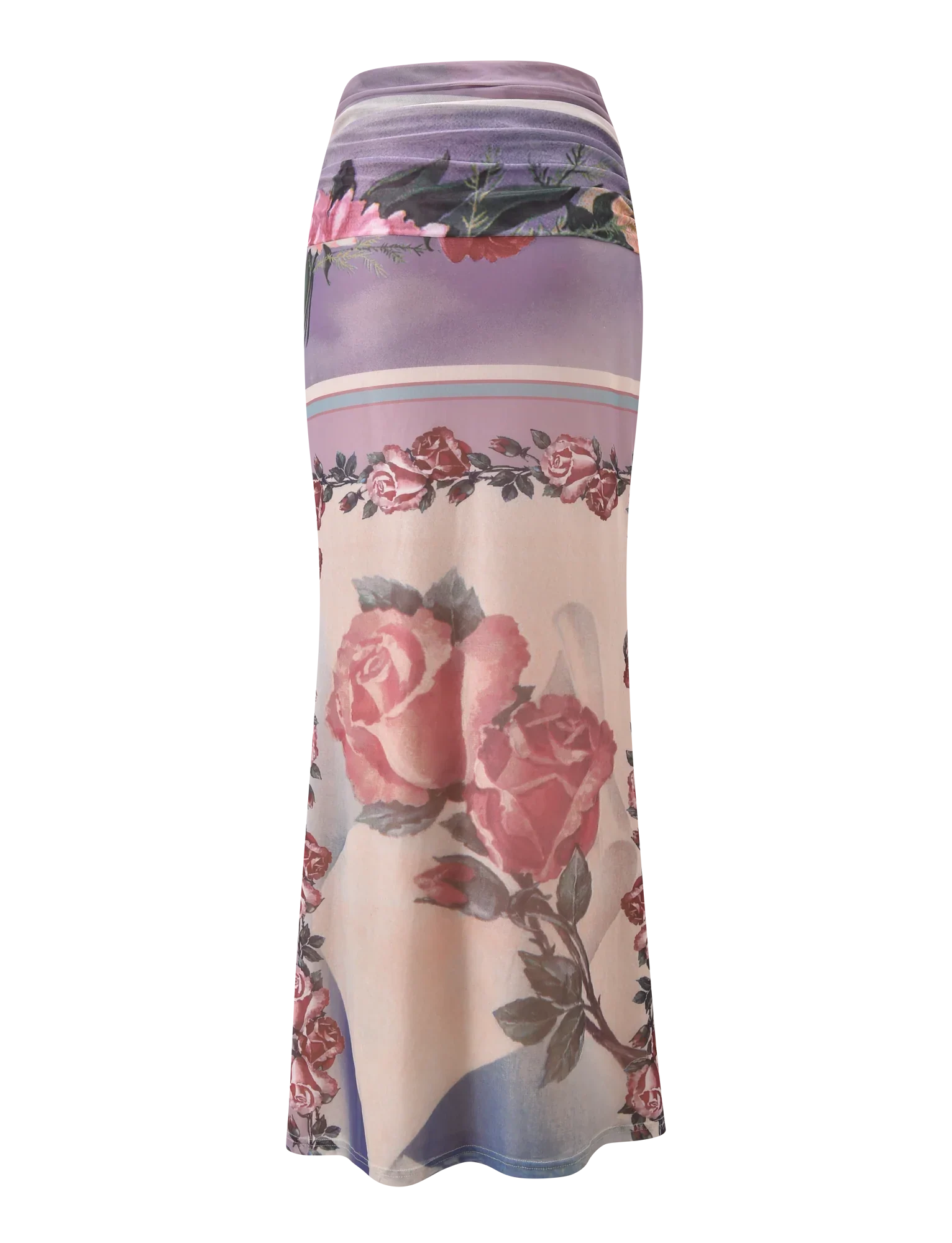 RAFFIE MAXI SKIRT POSTCARD FLORAL