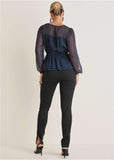 Sheer Beauty Blouse Navy