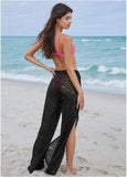 Lace Cover Up Pant Jet Black