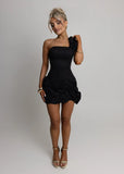 Be The One Ruffle Mini Dress Black