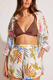 The Getaway Short Summer Bloom EcoLinen