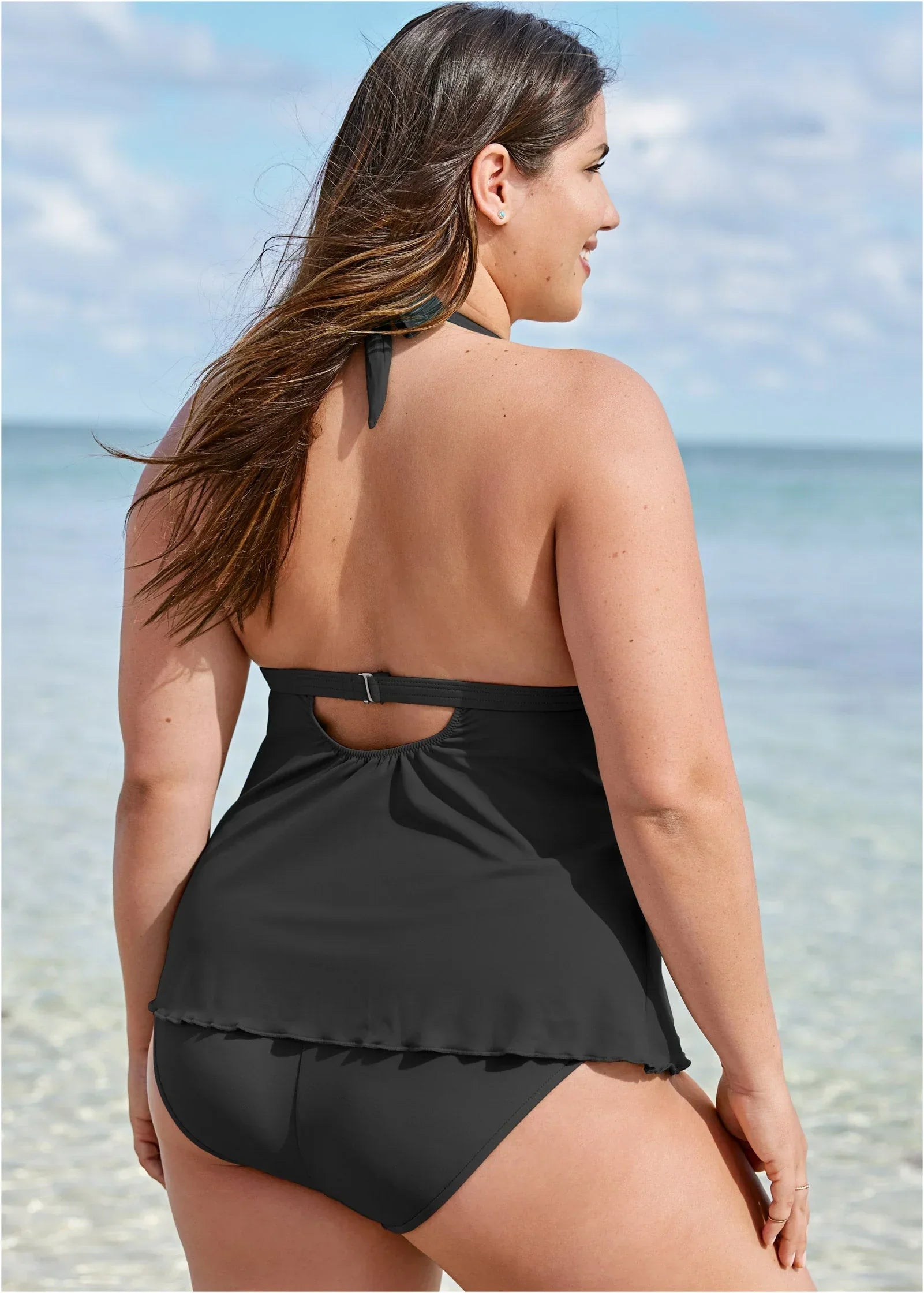Goddess Push Up Tankini Top Black Beauty