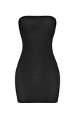 Soft Sheer Mesh Bandeau Mini Slip Dress in Black