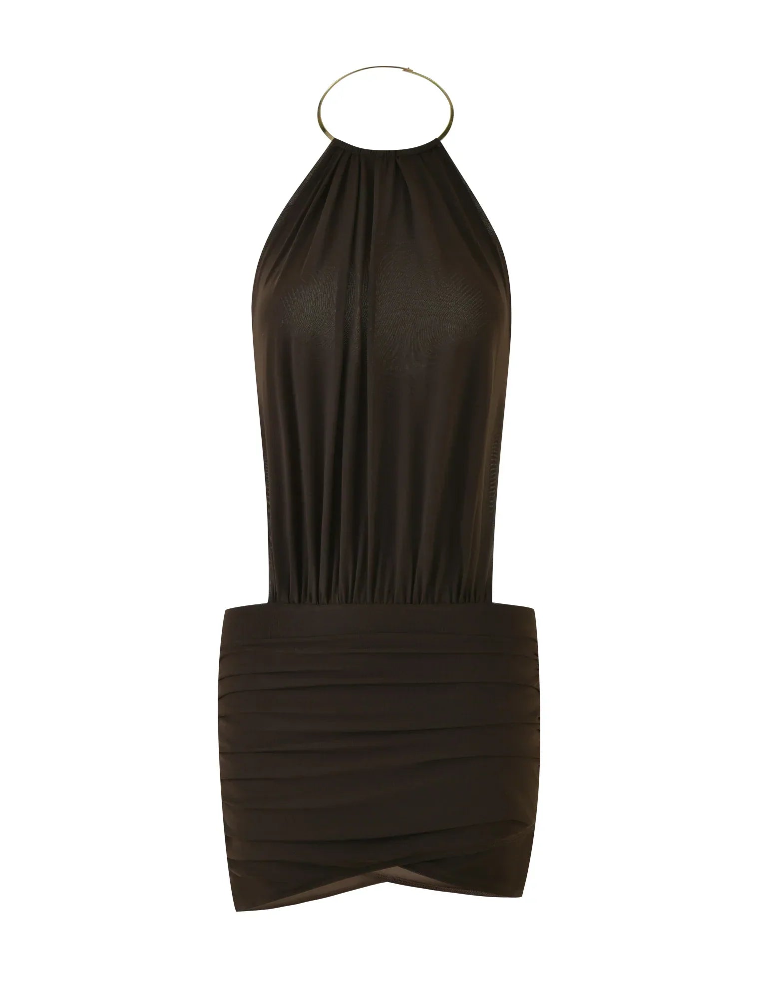 EVANNA MINI DRESS BROWN CHOCOLATE