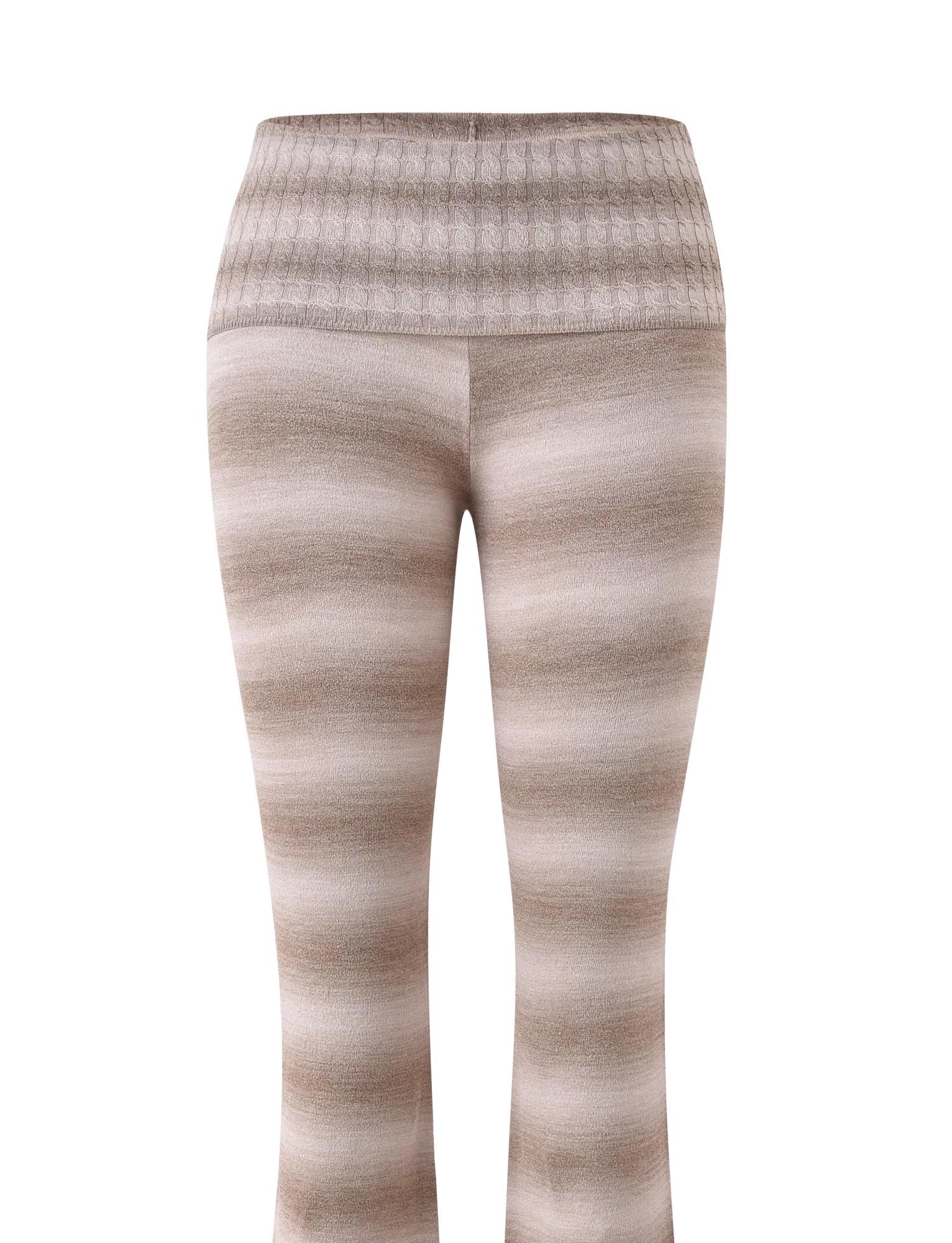 MARISSA FOLDOVER KNIT PANT TAUPE OMBRE STRIPE