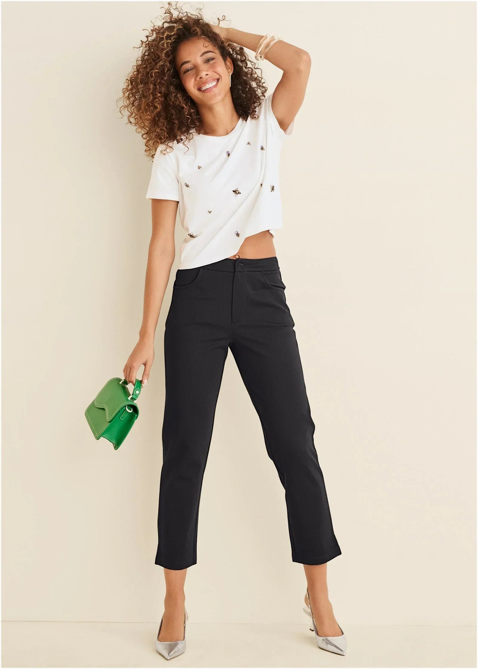 Smoothing Ponte Straight Leg Pants Jet Black