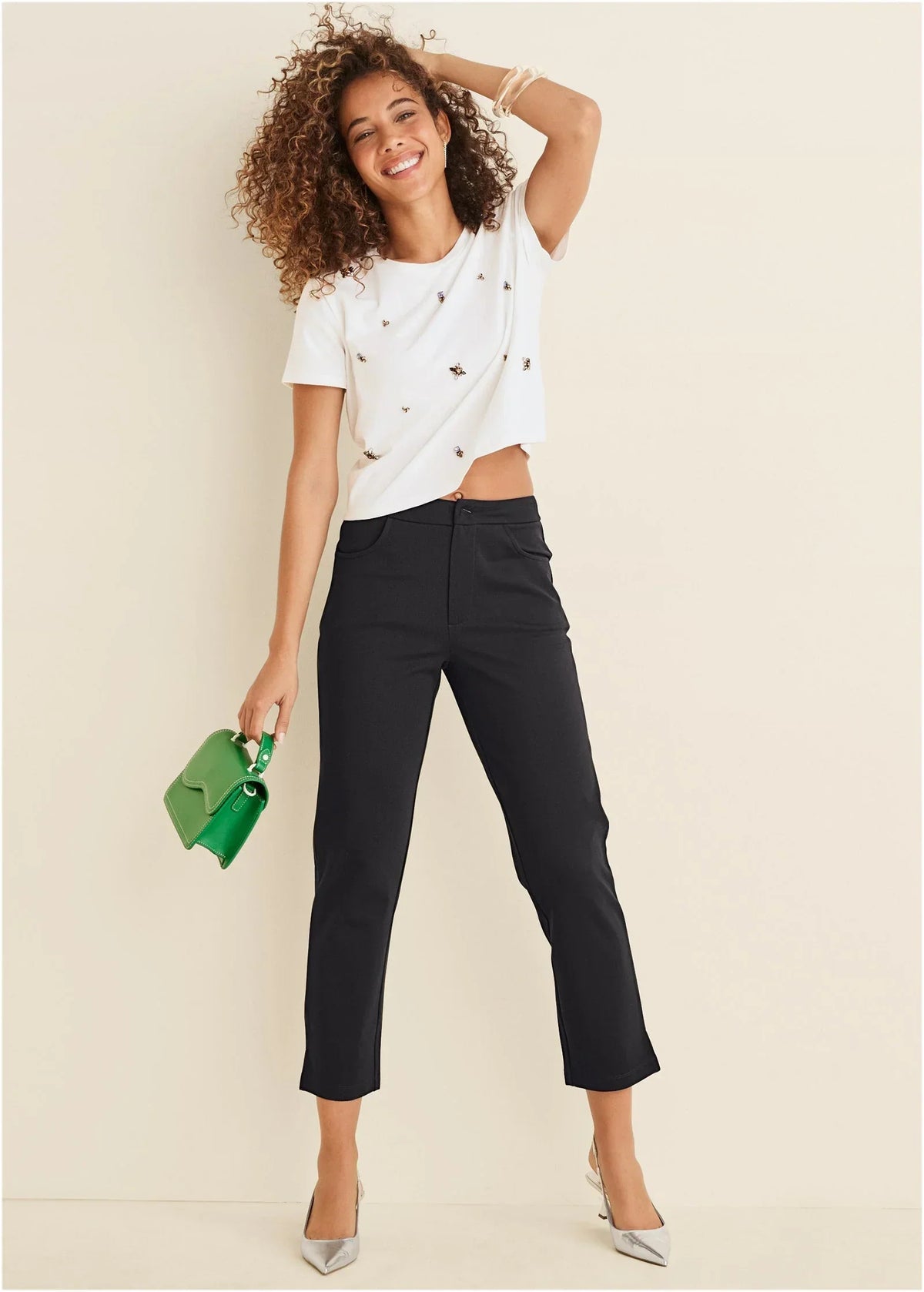 Smoothing Ponte Straight Leg Pants Jet Black