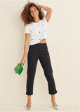 Smoothing Ponte Straight Leg Pants Jet Black