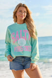 Salty Vibes Only Mint Graphic Sweatshirt
