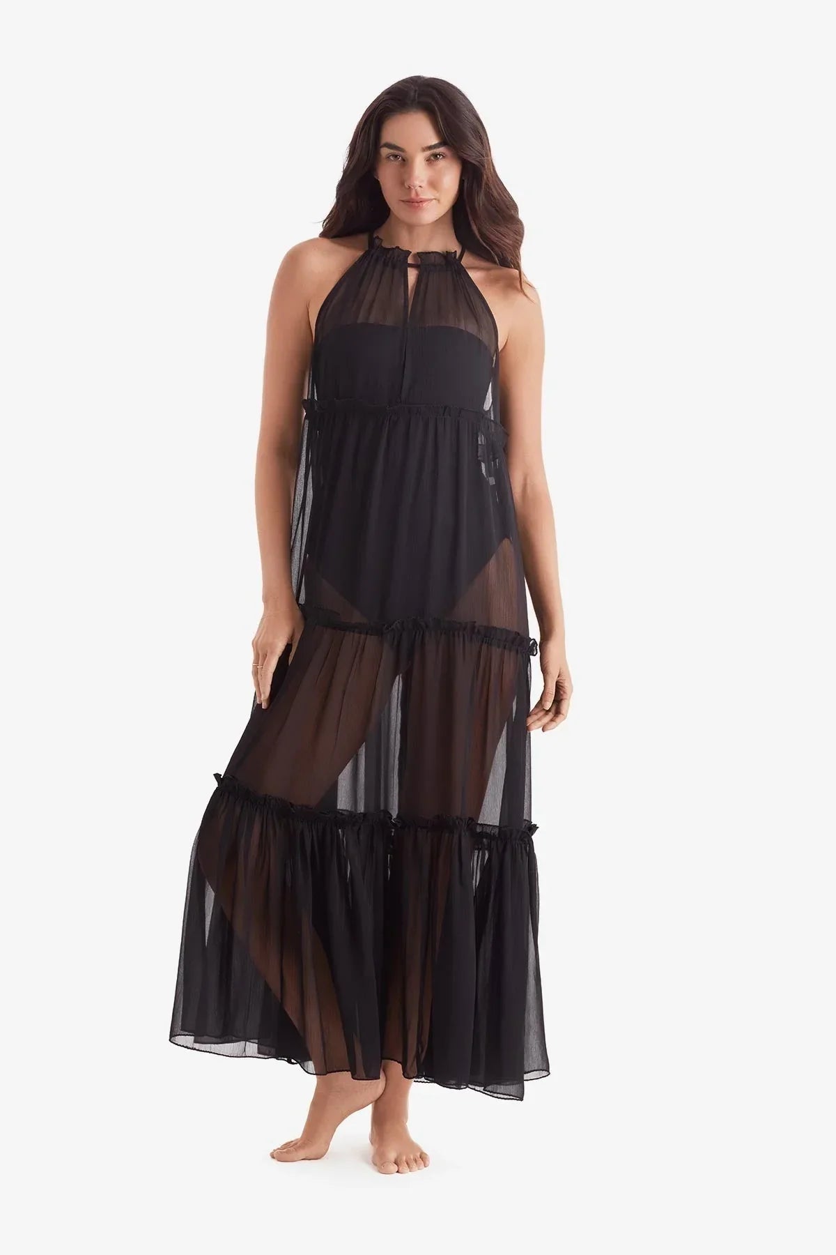 Oceana Dress Black Paradise Chiffon