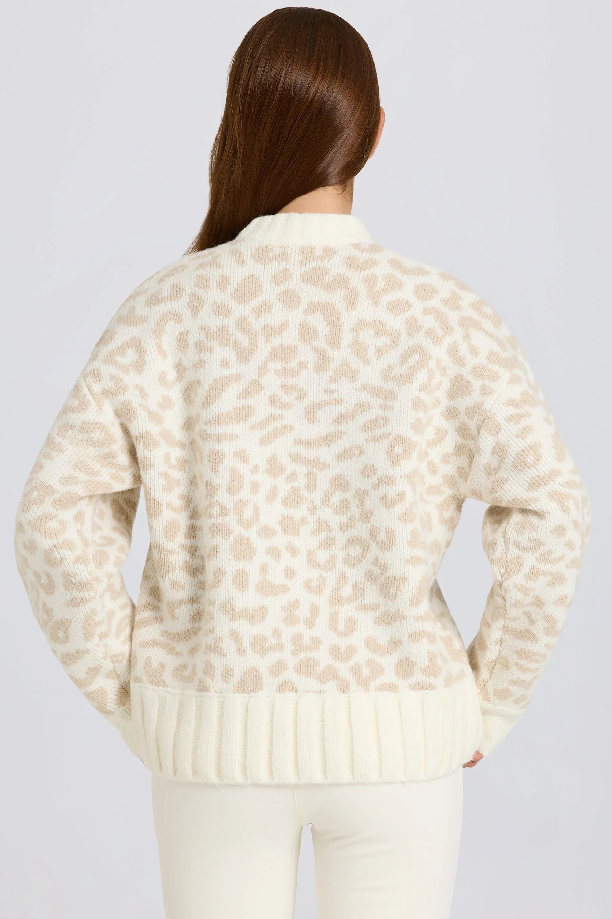 Jacquard Knit Oversized Jumper in Ice