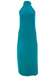 High Neck Midi Dress Teal