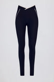 Soft Active Crossover Contrast Leggings in Midnight
