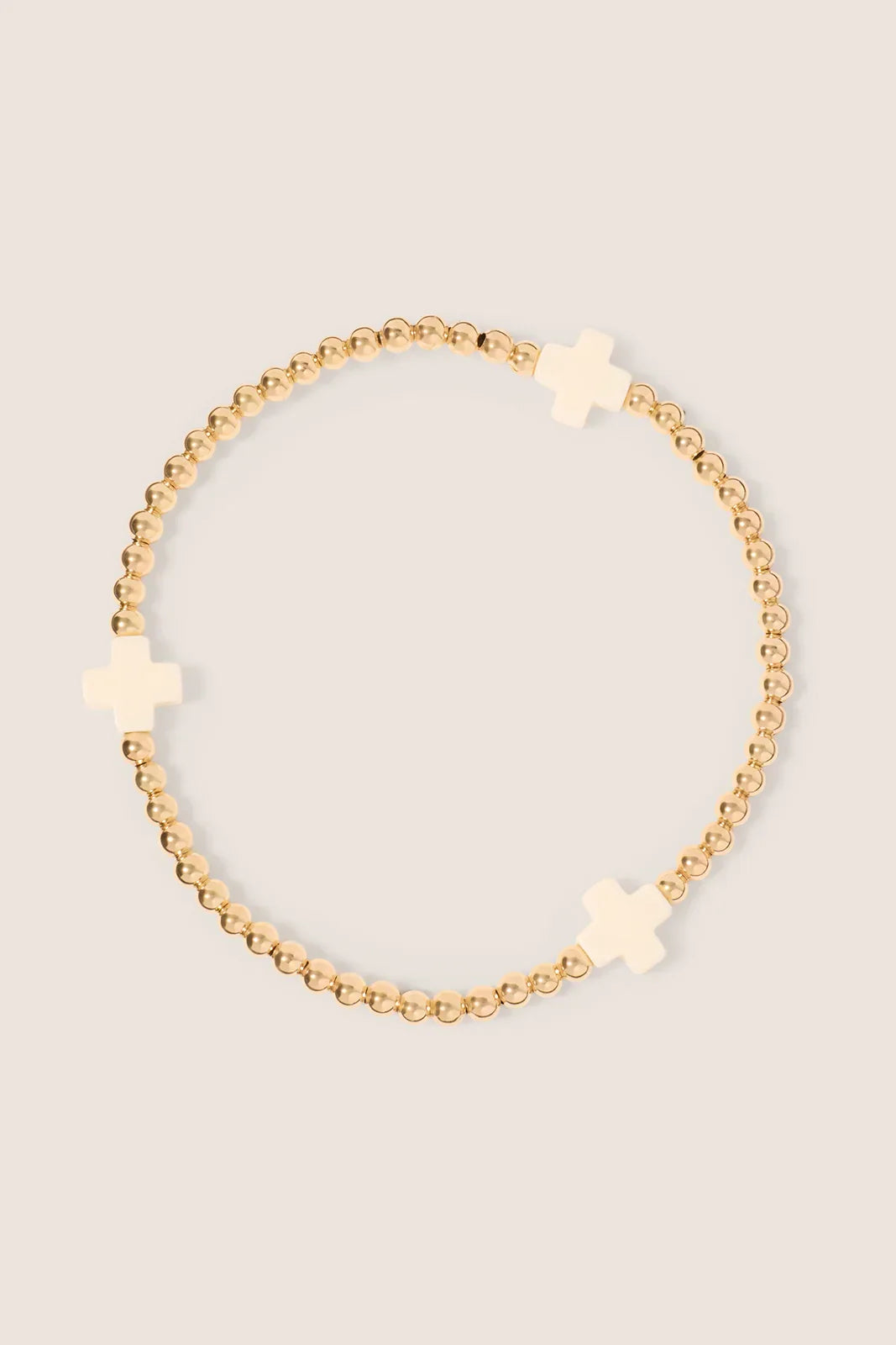 Signature Cross 3mm Gold Bracelet Off White