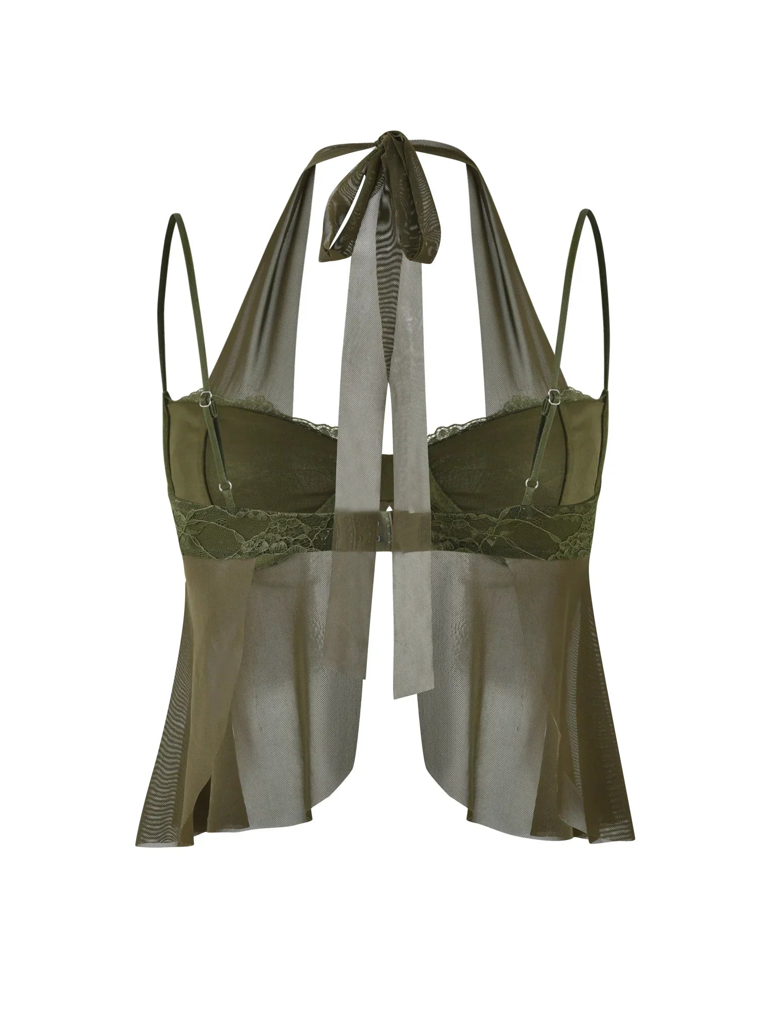 ADELINA TOP GREEN KHAKI GREEN IVORY