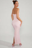 Embellished Bandeau Cowl Neck Maxi Dress in Blush