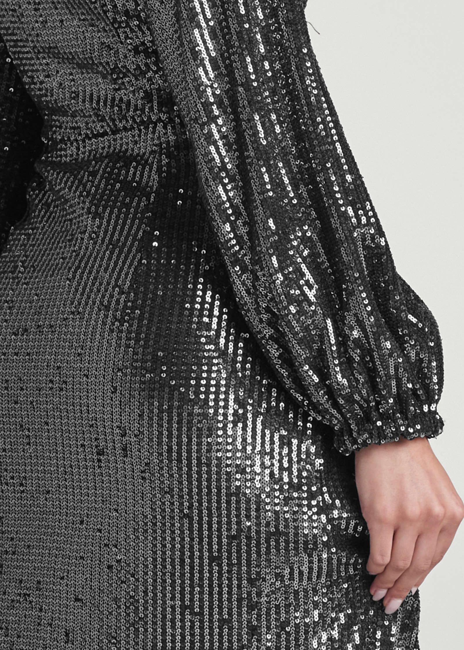 Sequin Maxi Top Gunmetal