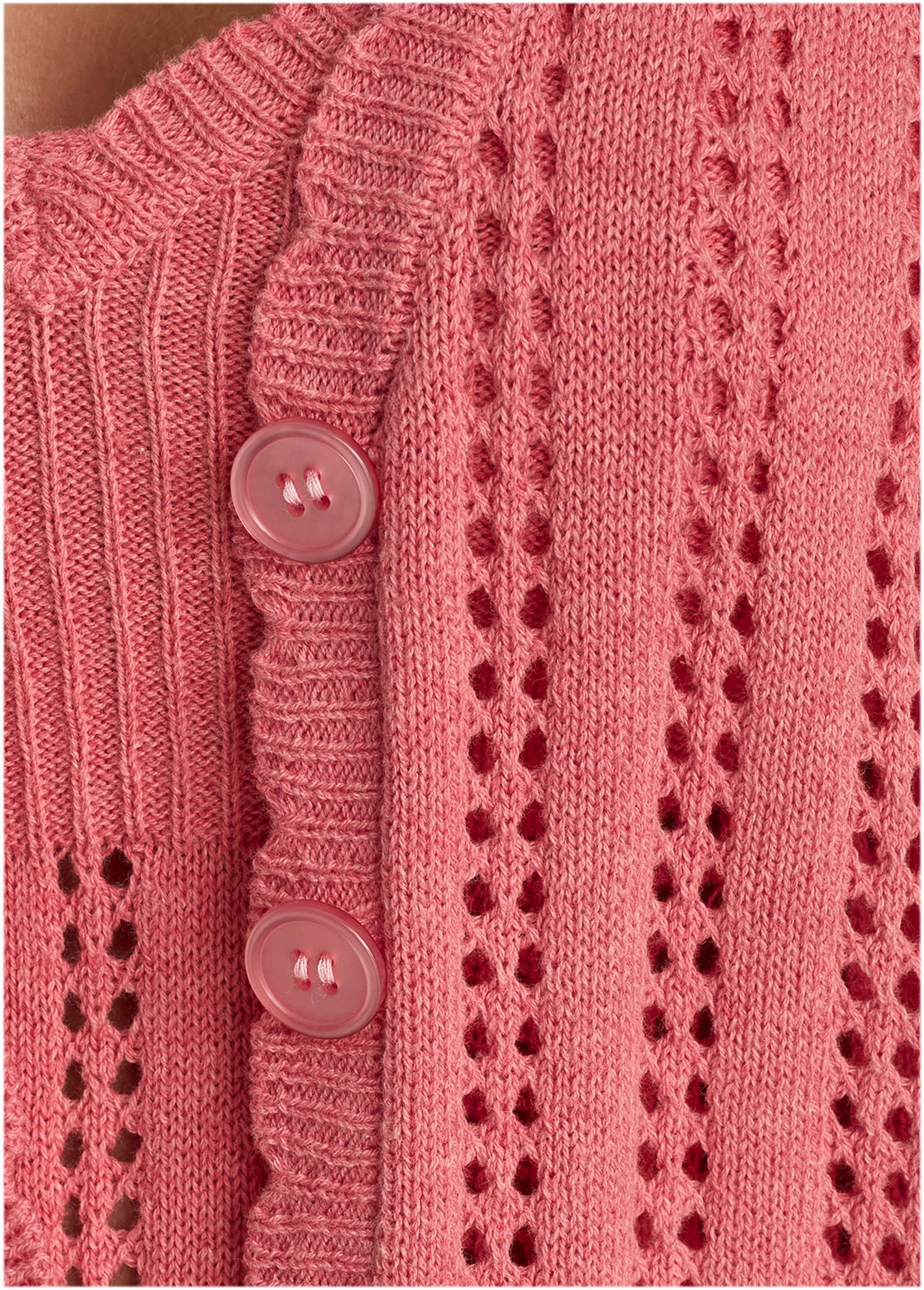 Pointelle Bell Cardigan Paradise Pink