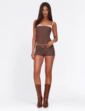 ANTONELLA SHORT BROWN CHOCOLATE CHOCOLATE PINSTRIPE