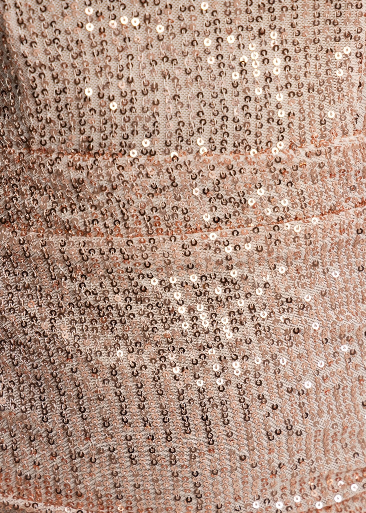 The Night of Nights Cowl Neck Sequin Midi Dress Rose Gold