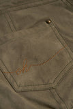 Lace Up Mid Rise Shorts in Dark Khaki