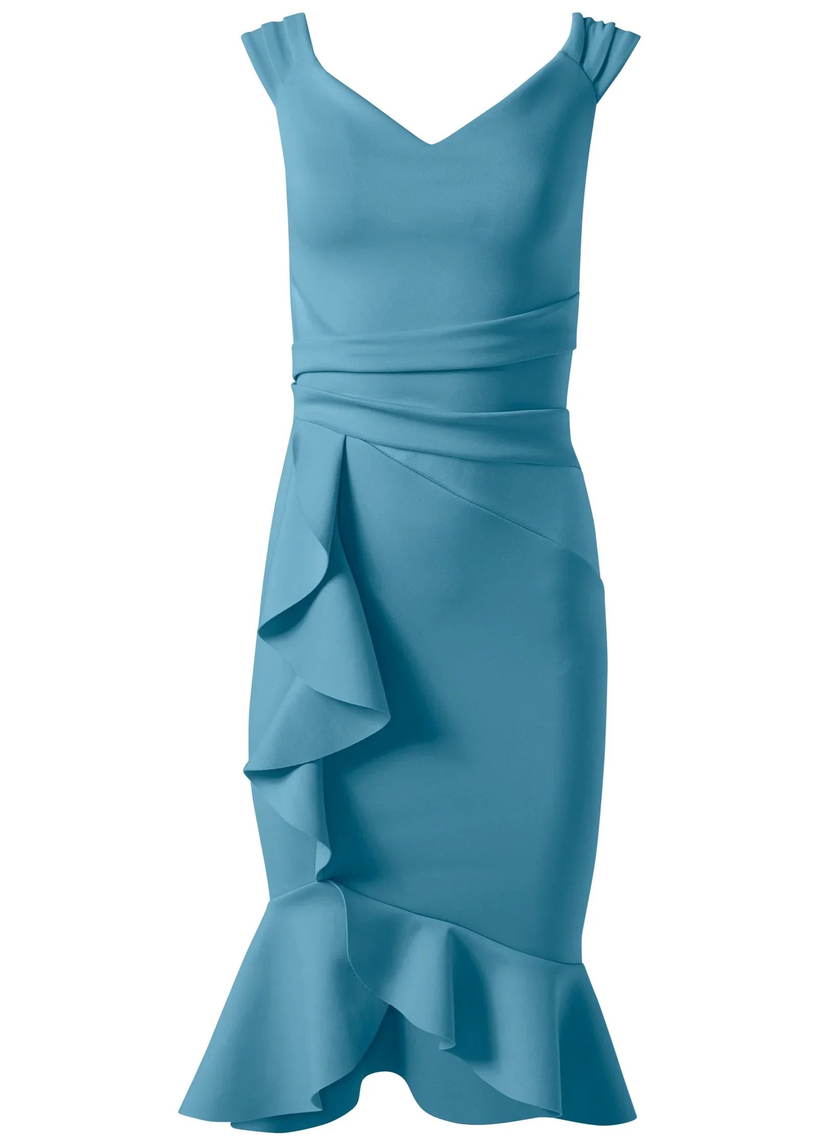 Ruffle Detail Dress Blue