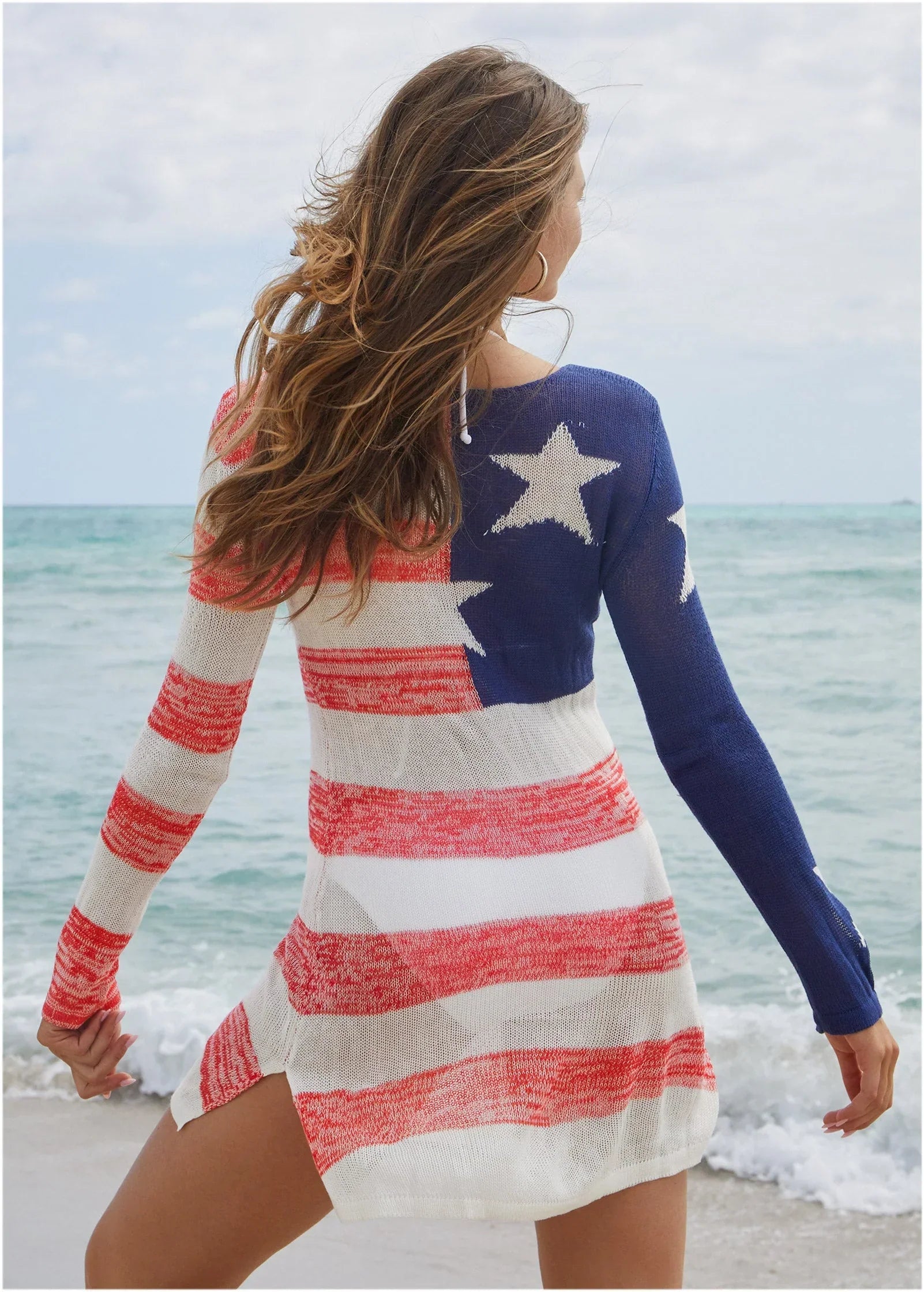 Graphic Knit Tunic Cover Up American Dream
