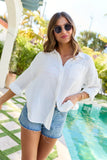 Joelle White Gauze Long Sleeve Top