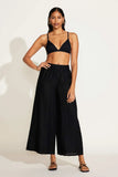 Tallows Linen Wide Leg Pant Black EcoLinen