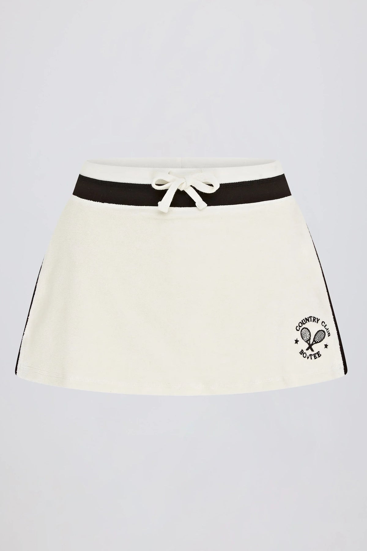 Terry Towelling Mid Rise Skort in Ivory