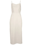 Cowl Neck Slip Dress Off White