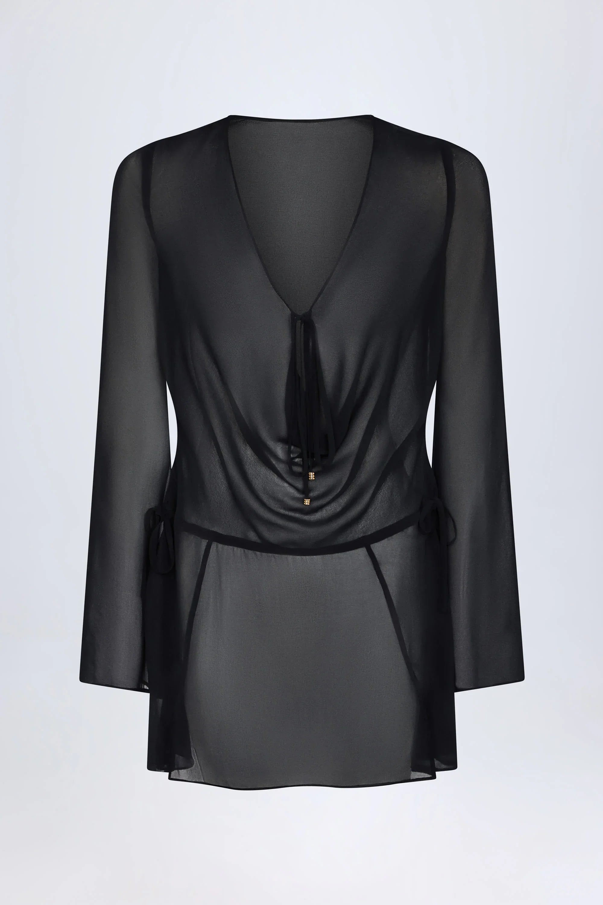 Cowl Neck Mini Dress in Black
