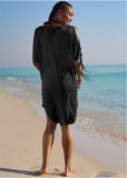 Ring Front Dolman Cover Up Black Beauty