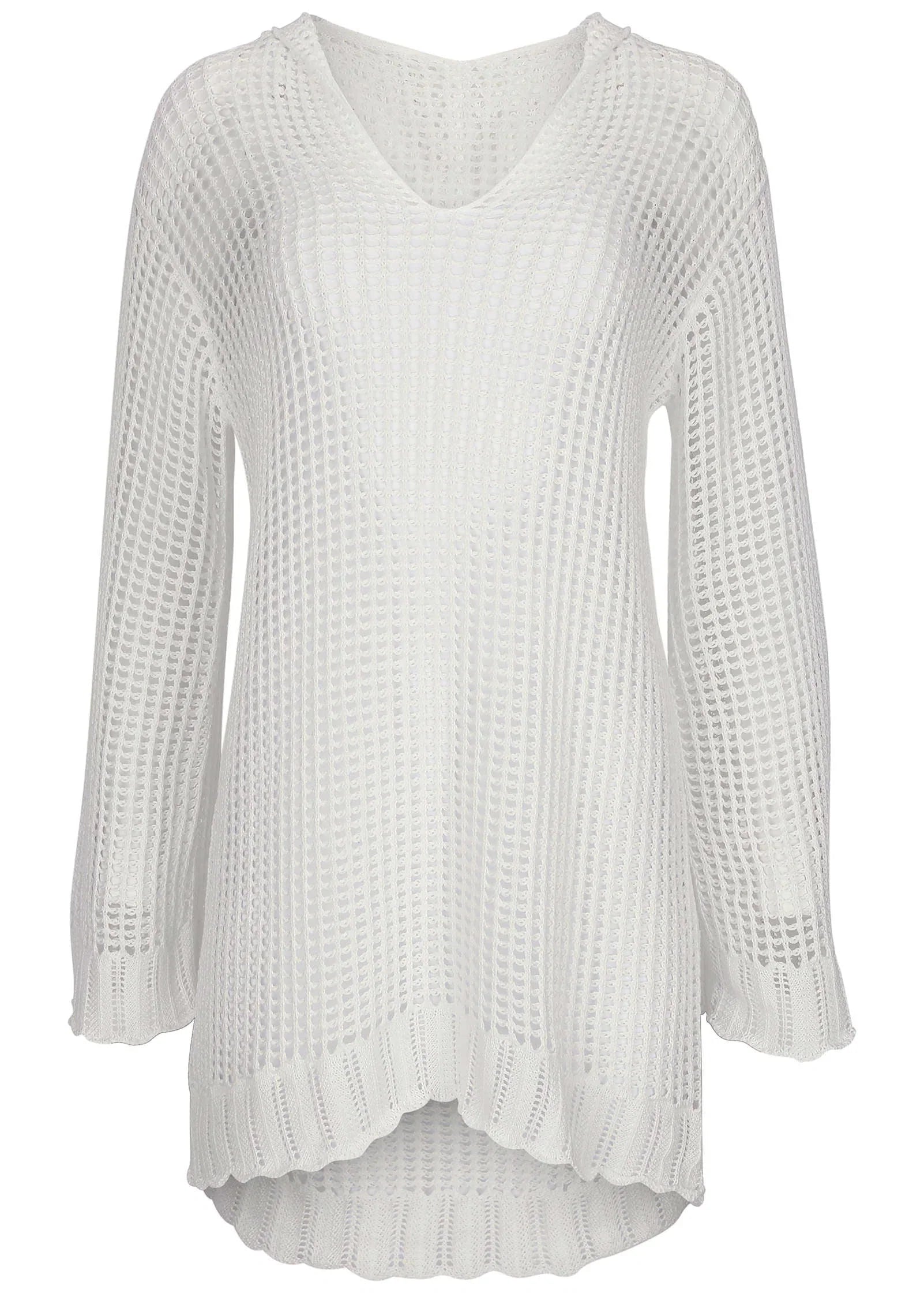 Crochet Cover Up Dress White