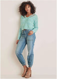 Spacedye V Neck Sweater Blue Multi