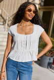 Ellison Ivory Buttoned Babydoll Top