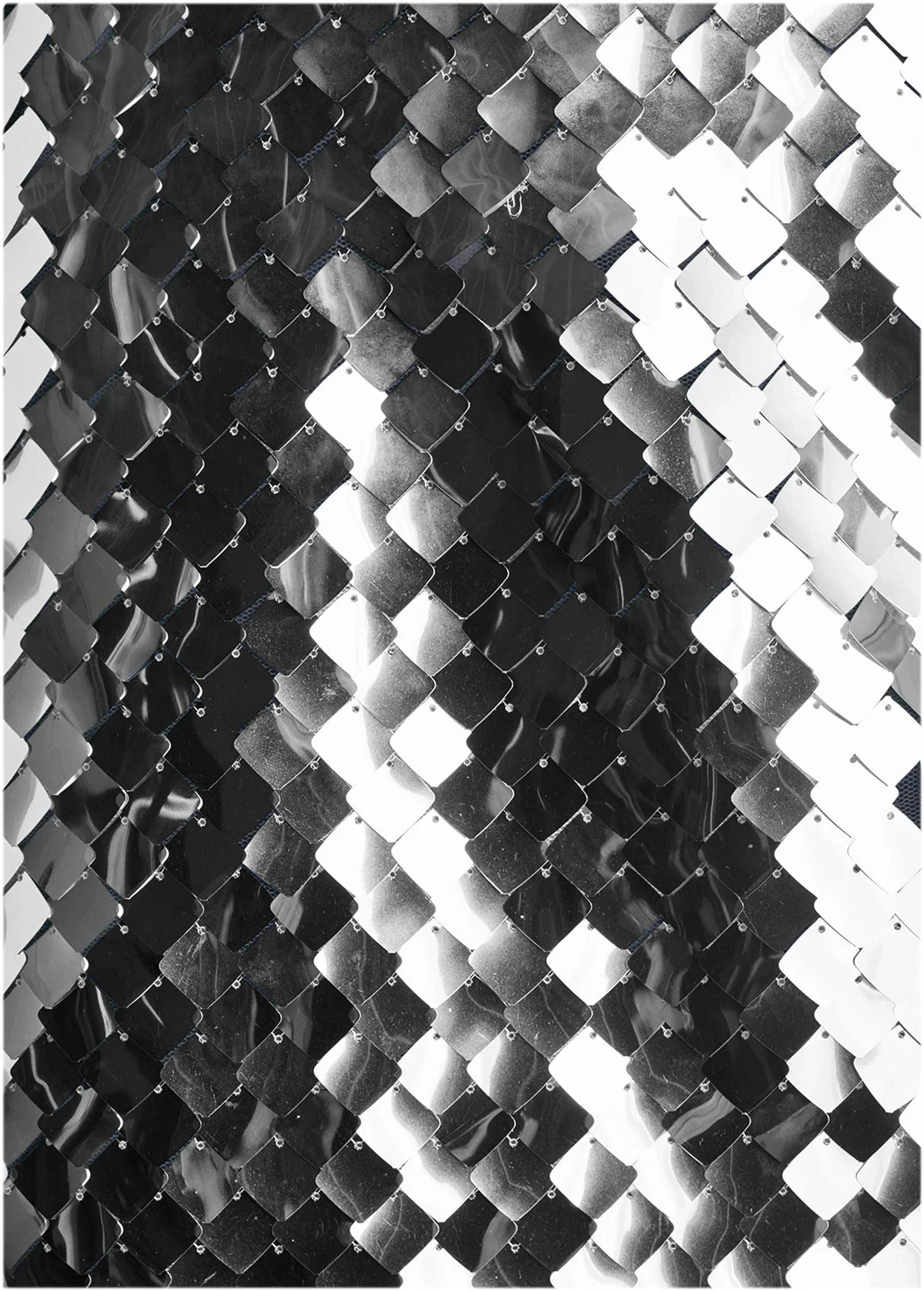 Mirror Sequin Mini Dress Silver